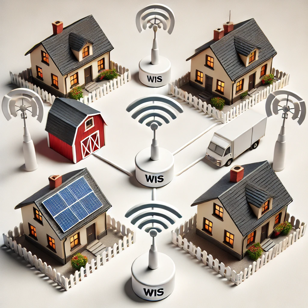wifi antenos tarp namų